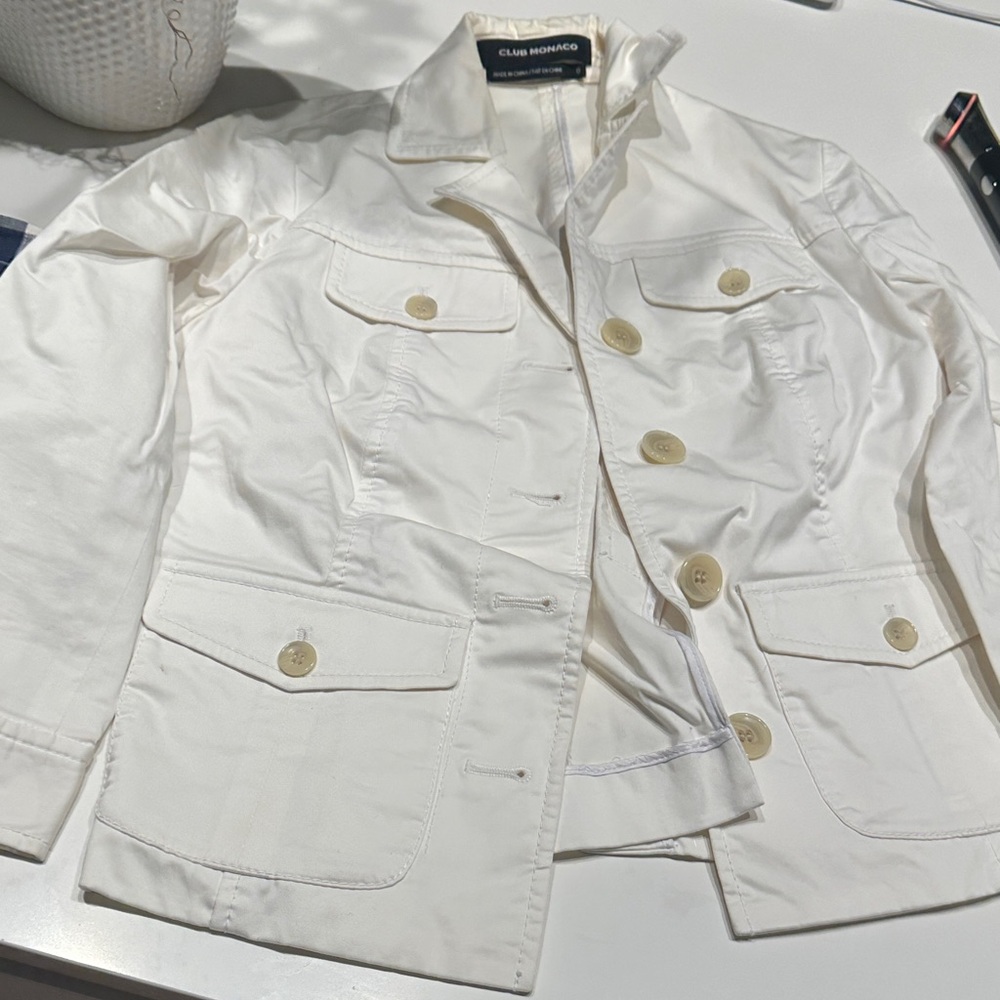 Club Monaco White Utility Jacket